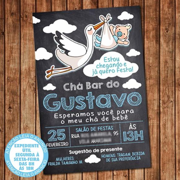 Convite Chá de Beber - Chá Fraldas Nuvem Digital