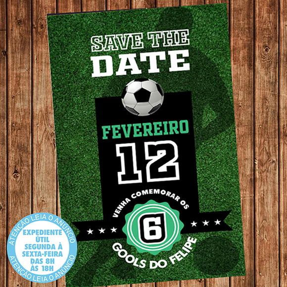 Convite Futebol Festa Aniversário Digital Save the Date