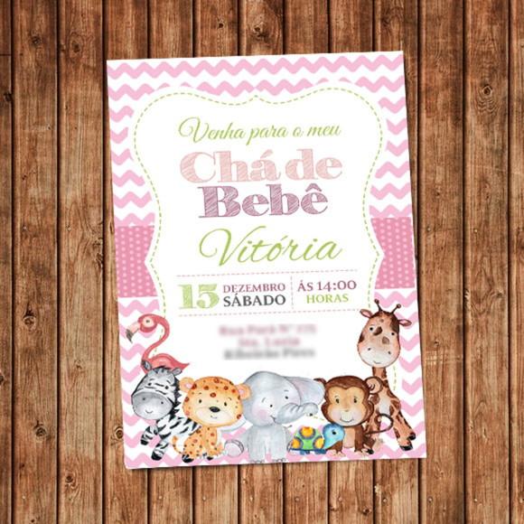 Convite Safari Baby Chá de Bebê