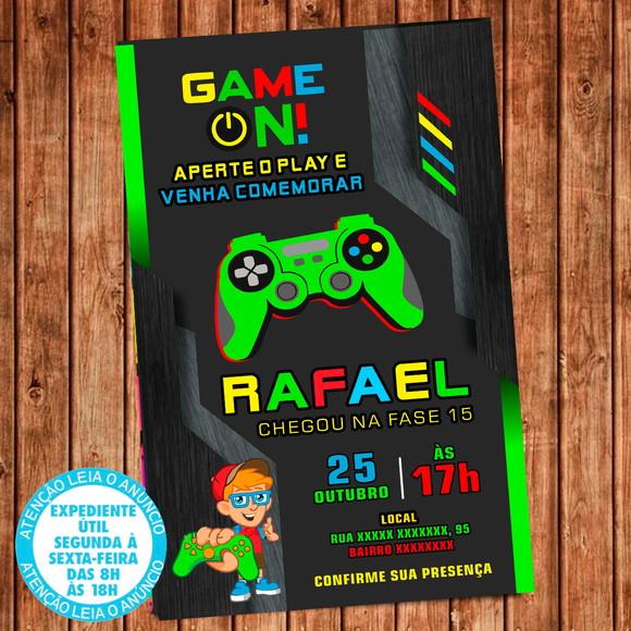 Convite Video Game Aniversário Digital
