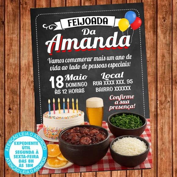 Convite Feijoada Aniversário Digital