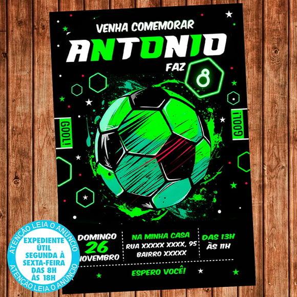 Convite Futebol Aniversário Festa Futebol Digital