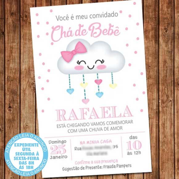 Convite Chuva de Amor Chá de Bebê Digital