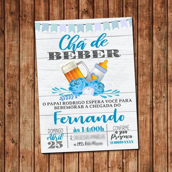 Convite Chá de Beber Digital Menino