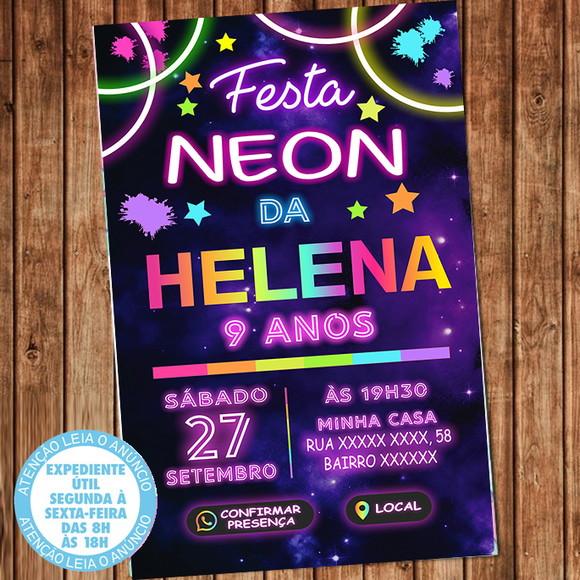 Convite Interativo Digital Festa Neon