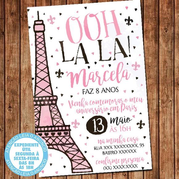 Convite Paris Aniversário Paris Festa Digital