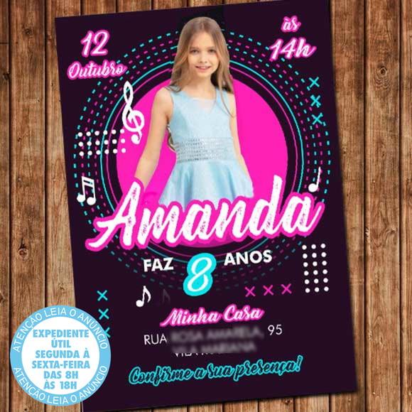 Convite Tiktok Aniversário Festa com Foto Digital