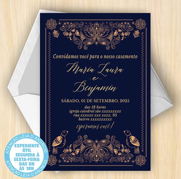 Convite Casamento Azul Digital 42