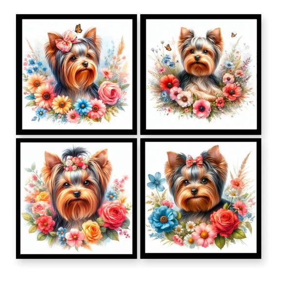 Artes Digitais Quadros Yorkshire Terrier
