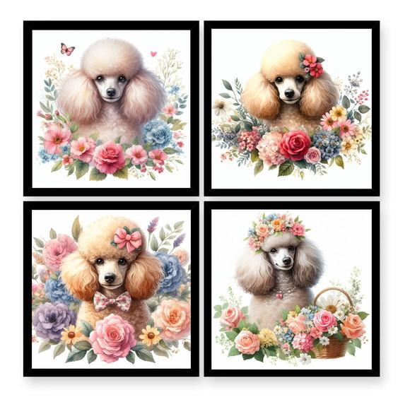 Artes Digitais Quadros Poodle