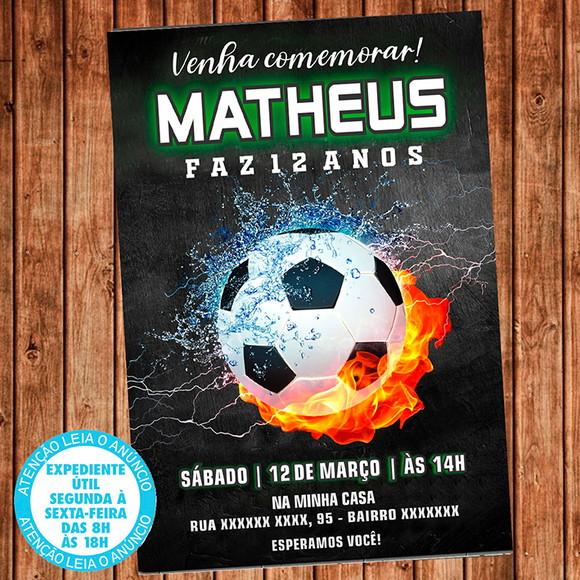 Convite Futebol Aniversário Festa Futebol Digital