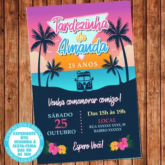 Convite Aniversário Tardezinha Festa Digital