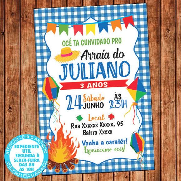 Convite Festa Junina Aniversário Digital Cod 9