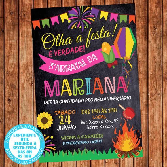 Convite Festa Junina Aniversário Digital Cod 5