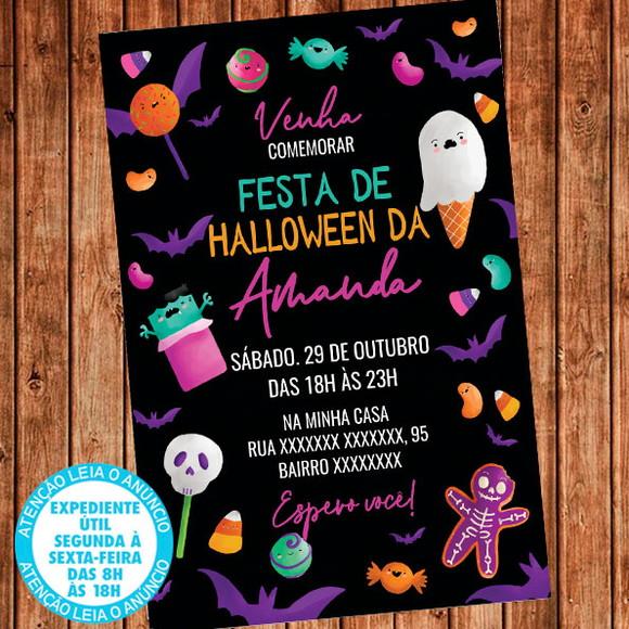 Convite Halloween Festa Aniversário Digital