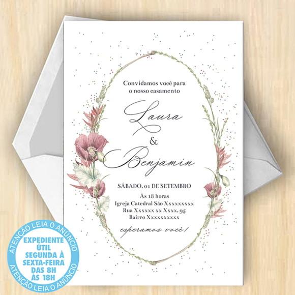 Convite Casamento Floral Digital 14