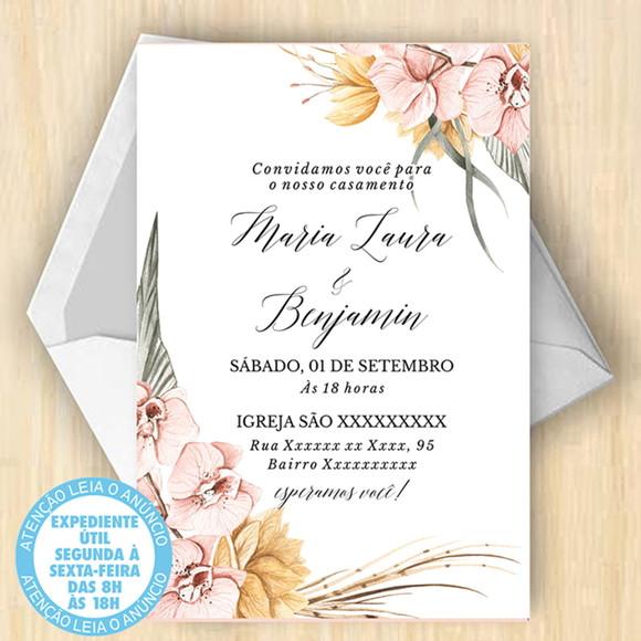Convite Casamento Floral Digital 11