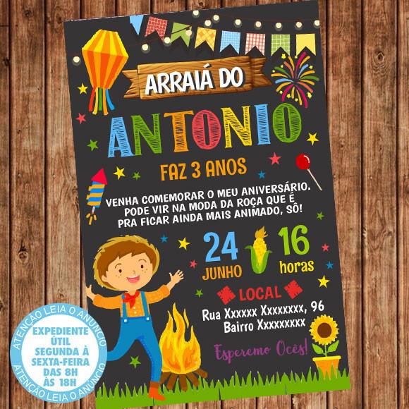 Convite Festa Junina Aniversário Digital 4