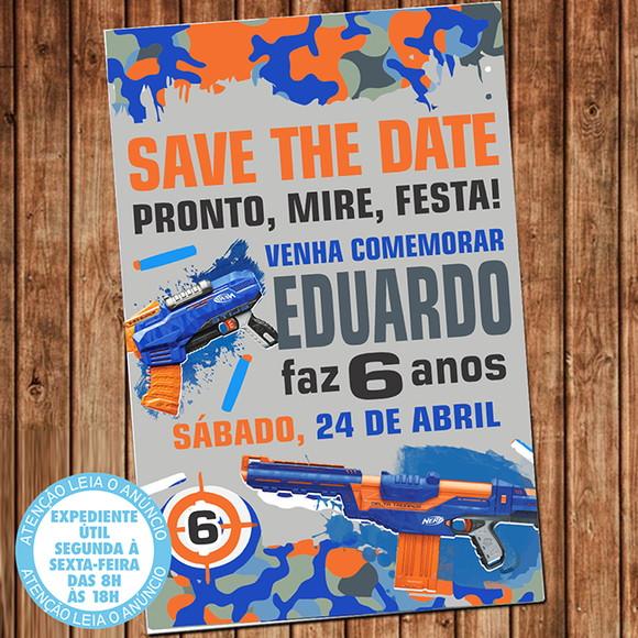 Convite Nerf Save the Date Digital
