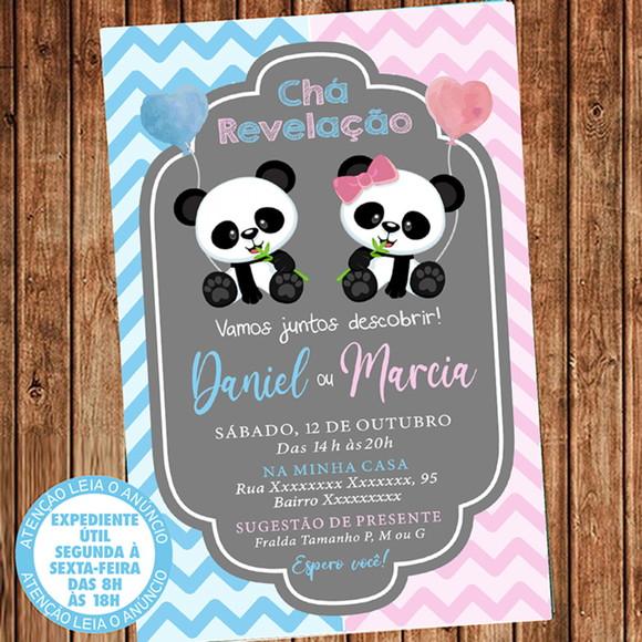 Convite Chá Revelação Panda Digital