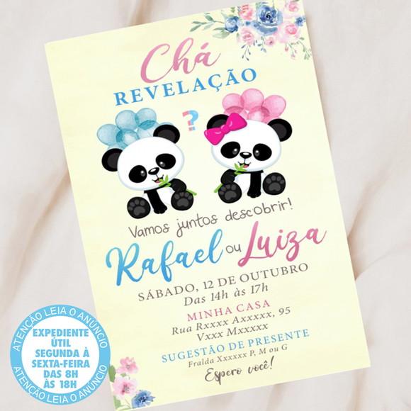 Convite Chá Revelação Panda Digital