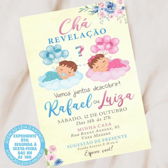 Convite Chá Revelação Digital