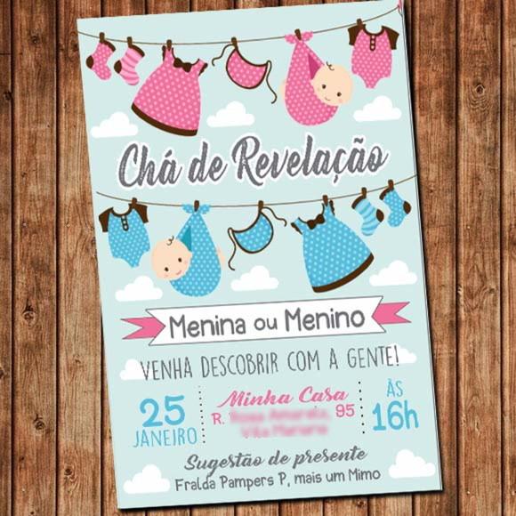 Convite Chá Revelação Digital