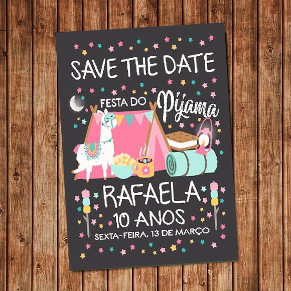 Convite Lhama Save The Date Lhama Aniversário Festa Digital