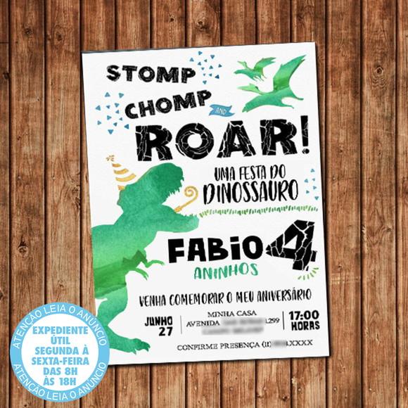 Convite Dinossauro Festa Dinossauro Aniversário Digital