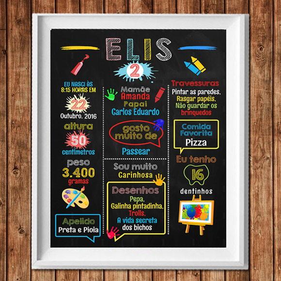 Chalkboard Cores Arte Digital