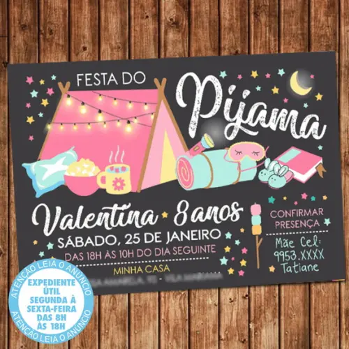 Convite Festa do Pijama Digital