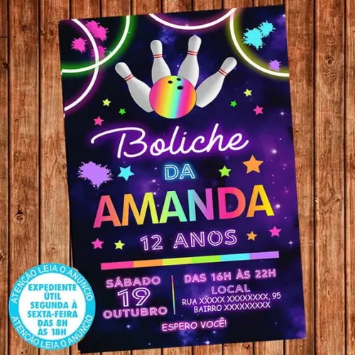 Convite Boliche Festa Aniversário Digital