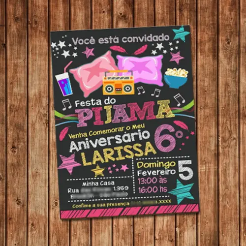 Convite Digital Festa do Pijama