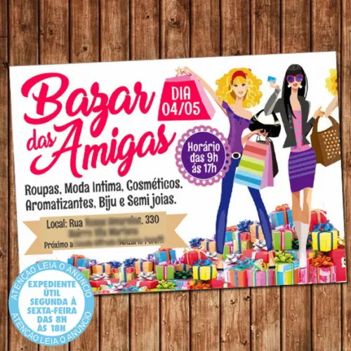 Convite Bazar Amigas Digital
