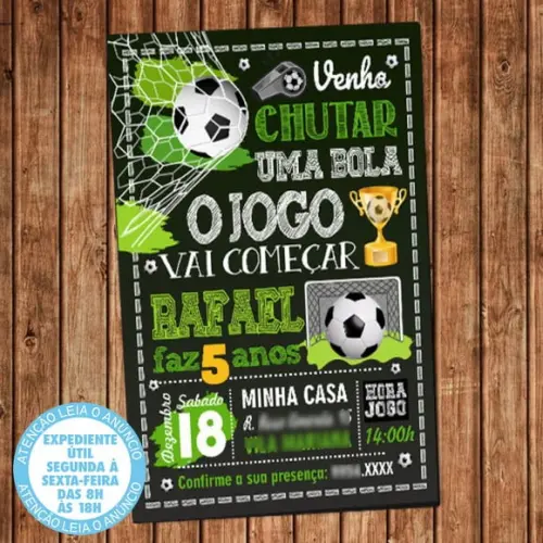 Convite Futebol Aniversário Festa Futebol Digital