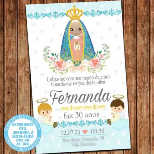 Convite Nossa Senhora Aniversário Festa Digital