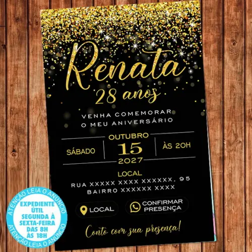 Convite Interativo Digital Aniversário 15 20 30 40 50 Anos