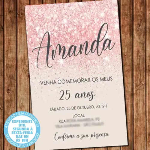 Convite 15 30 40 50 60 Anos Aniversário - Festa Digital