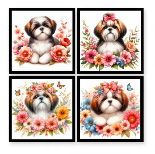 Artes Digitais Quadros Shih Tzu