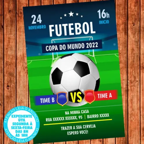 Convite Futebol Brasil Copa do Mundo 2022 Festa Digital