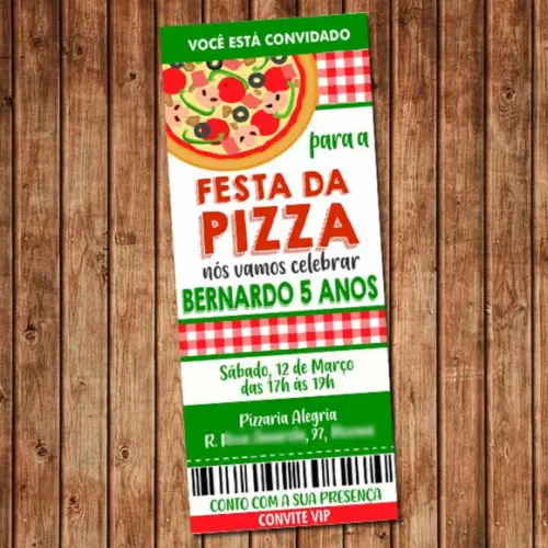 Convite Festa Pizza Pizzaria Aniversário Digital