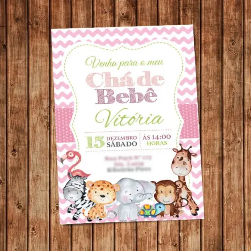 Convite Safari Baby Chá de Bebê