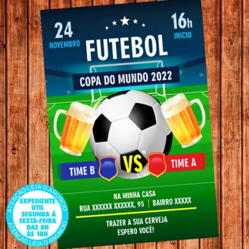 Convite Futebol Copa do Mundo 2022 Festa Brasil Digital