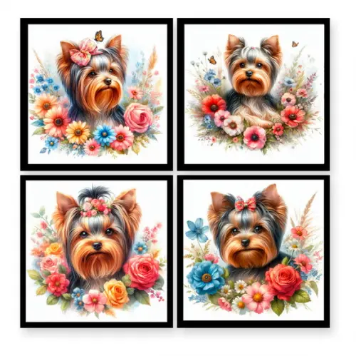 Artes Digitais Quadros Yorkshire Terrier