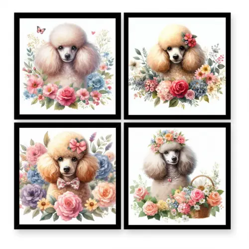Artes Digitais Quadros Poodle