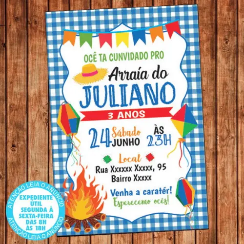Convite Festa Junina Aniversário Digital Cod 9