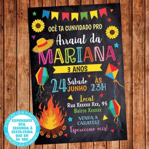 Convite Festa Junina Aniversário Digital Cod 2