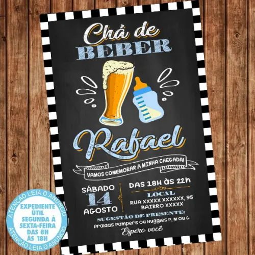 Convite Chá de Beber - Chá Bar Digital Menino 2