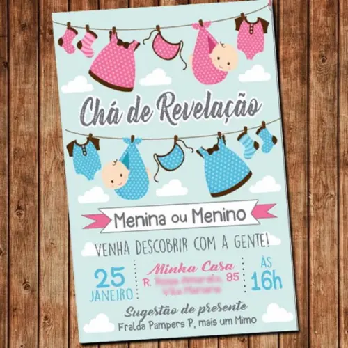 Convite Chá Revelação Digital