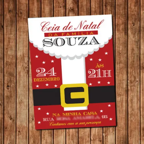 Convite de Natal para celular, Ceia de Natal Digital